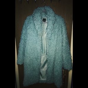 Target Wild Fable Furry Teal Green Jacket